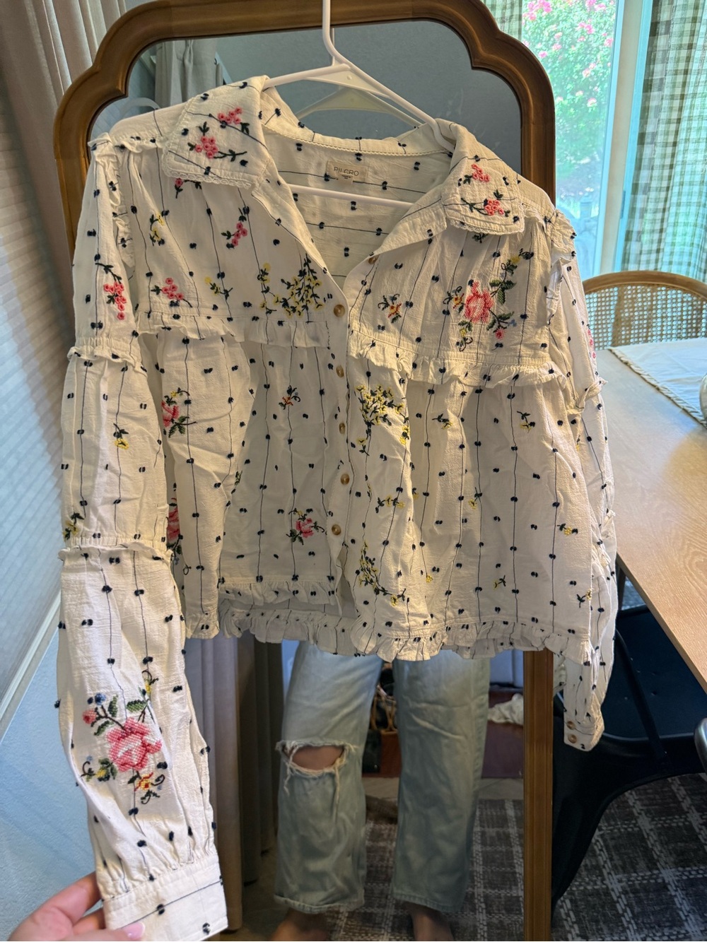 Pilcro Seaside Hankerchief Print Buttondown Shirt - Picture 2 of 3